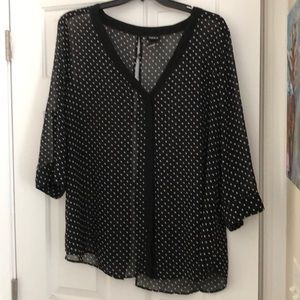 Black and white blouse